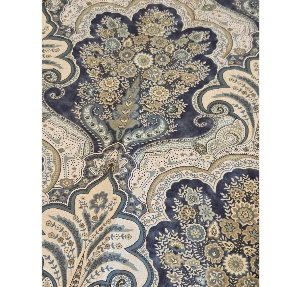 Pottery Barn Duvet Cover King Jordana Blue Paisley Medallion 100% Cotton Percale